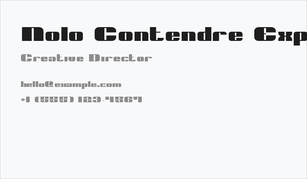 Nolo Contendre Expanded Business Card