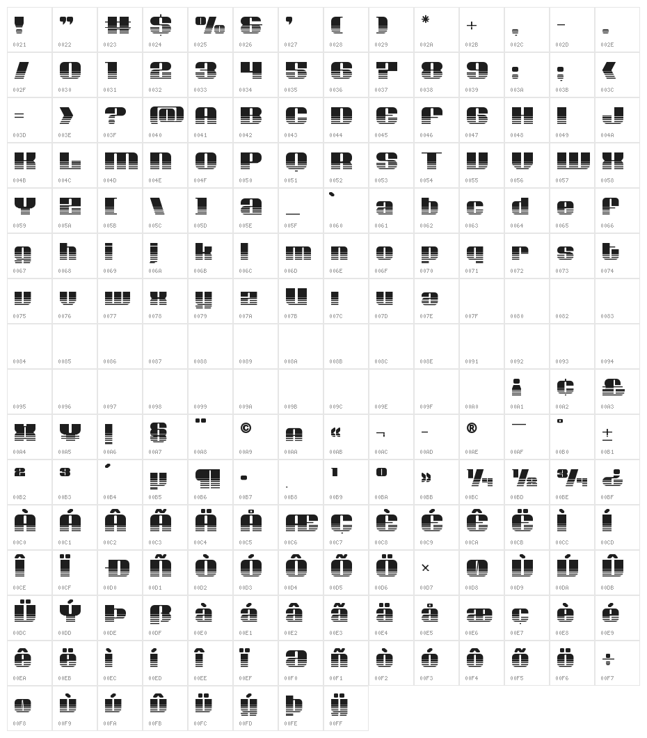 Nolo Contendre Halftone Character Map