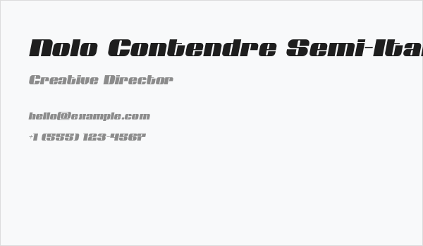 Nolo Contendre Semi-Italic Business Card