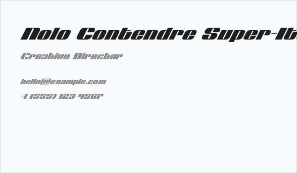 Nolo Contendre Super-Italic Business Card
