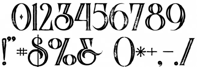 Nomos Inline Grunge Font OTHER CHARS