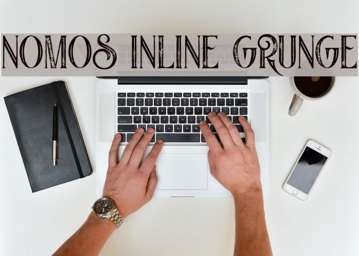 Nomos Inline Grunge Font examples