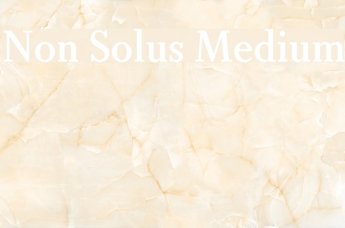 Non Solus Medium Font examples