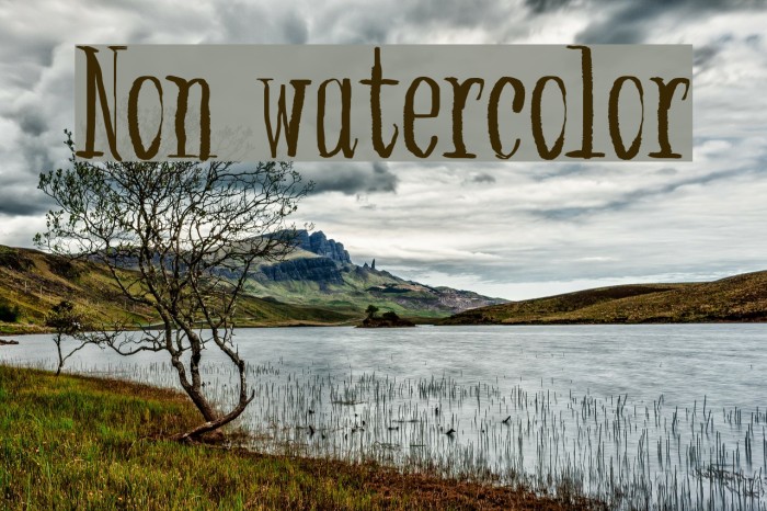 Non watercolor Font examples