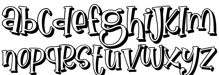 Nona Manis Shadow Font LOWERCASE