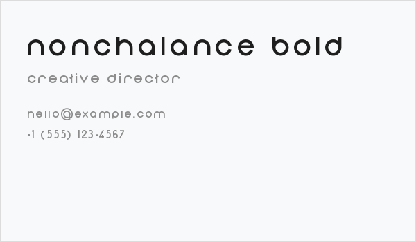 Nonchalance Bold Business Card