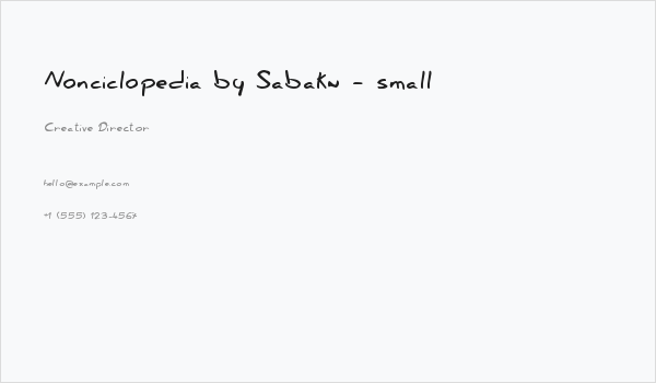 Nonciclopedia by Sabaku - small Business Card