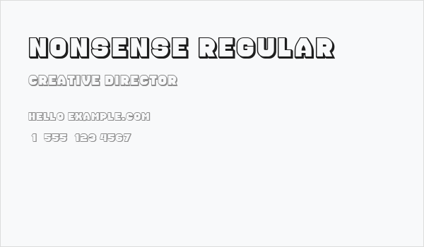 Nonsense Regular Business Card