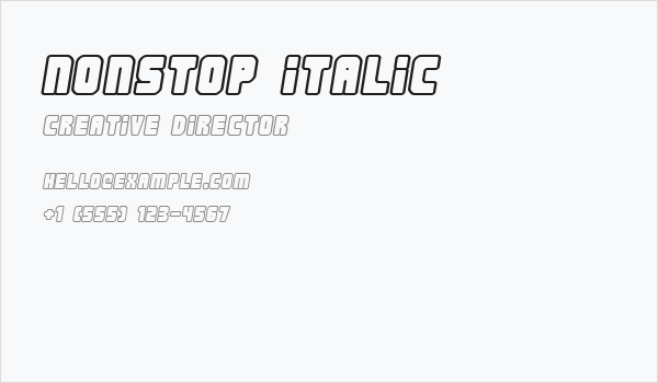 Nonstop italic Business Card