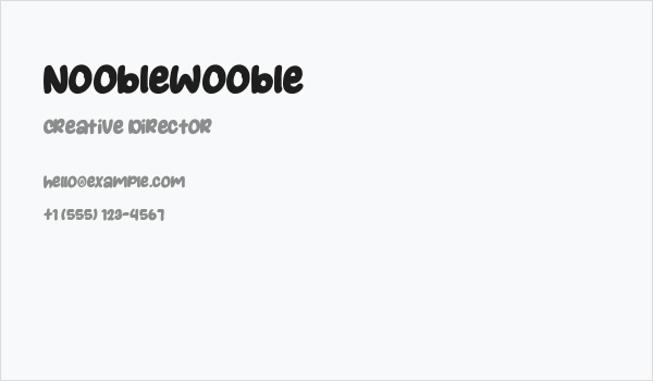 NoobleWooble Business Card