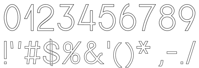 Nordica Advanced Outline Font OTHER CHARS