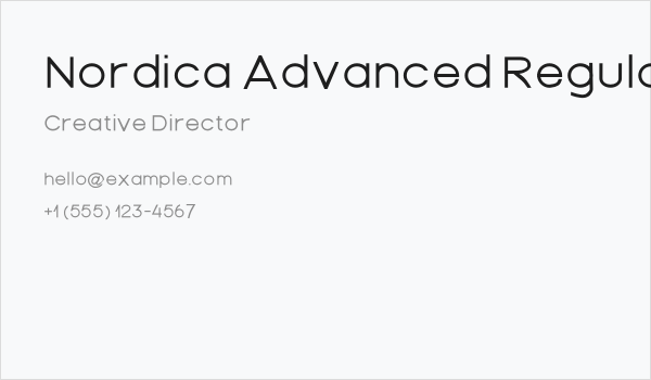 Nordica Advanced Regular Extended Business Card