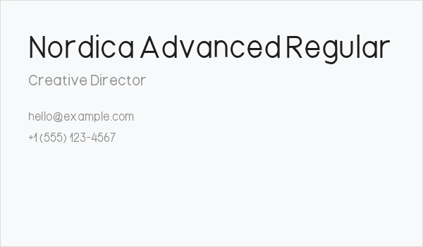 Nordica Advanced Regular Business Card