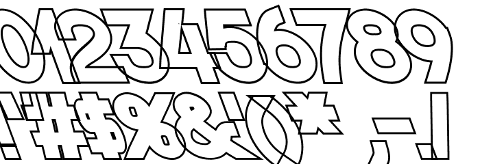 Nordica Classic Black Extended Opposite Oblique Outline Font OTHER CHARS