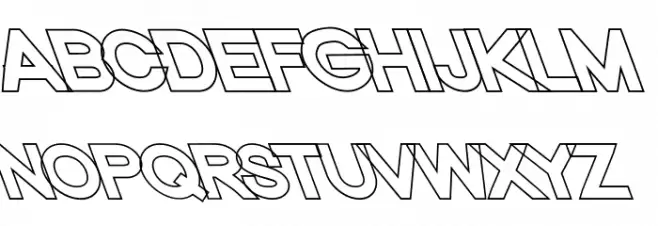 Nordica Classic Black Extended Opposite Oblique Outline Schriftart Groß