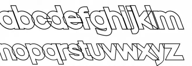 Nordica Classic Black Extended Opposite Oblique Outline Caratteri MINUSCOLO