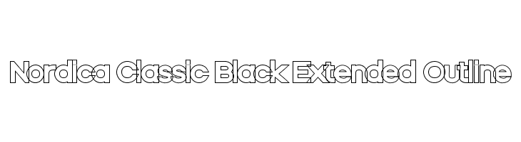 Nordica Classic Black Extended Outline Font