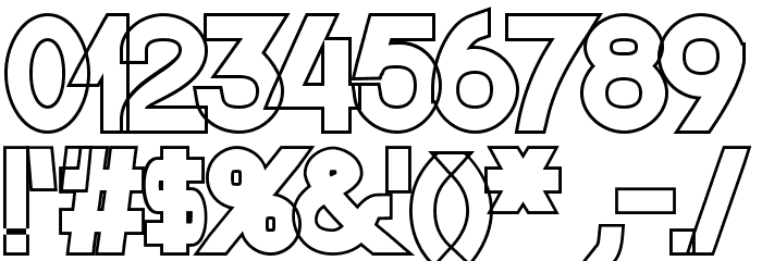 Nordica Classic Black Extended Outline Font OTHER CHARS