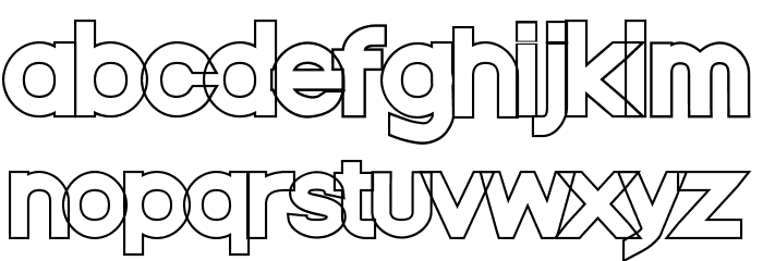 Nordica Classic Black Extended Outline Font LOWERCASE