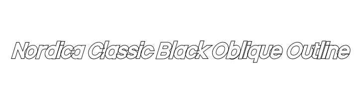 Nordica Classic Black Oblique Outline Font