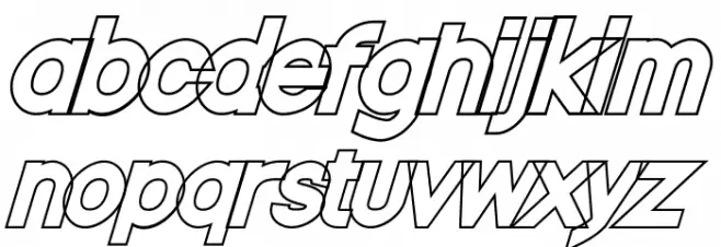 Nordica Classic Black Oblique Outline Schriftart Kleinbuchstaben