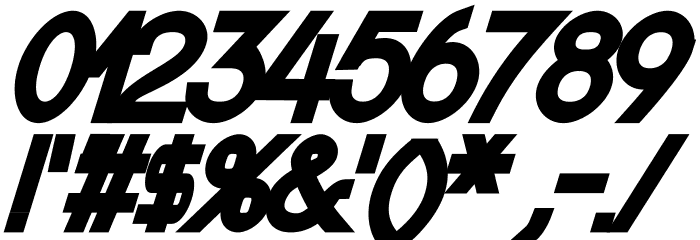 Nordica Classic Black Oblique Font OTHER CHARS