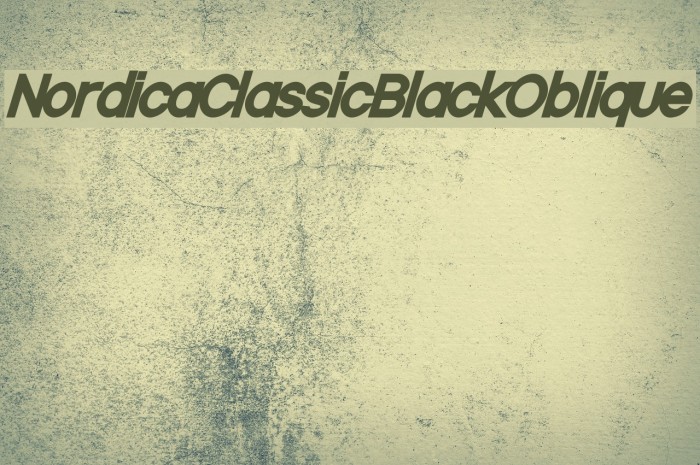 Nordica Classic Black Oblique Font examples