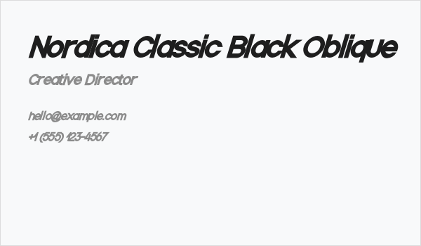 Nordica Classic Black Oblique Business Card