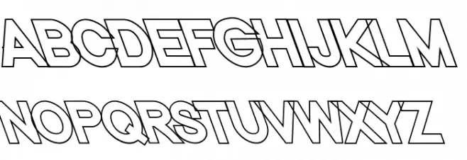 Nordica Classic Black Opposite Oblique Outline 字体 大写