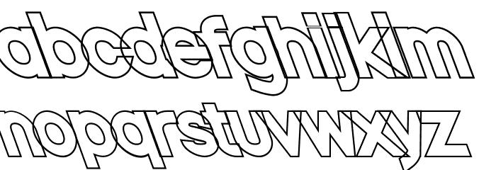 Nordica Classic Black Opposite Oblique Outline Font LOWERCASE