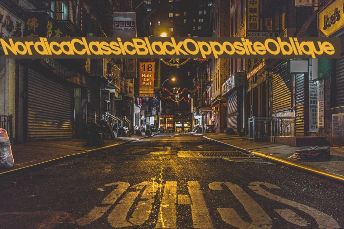 Nordica Classic Black Opposite Oblique Font examples