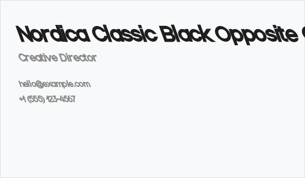 Nordica Classic Black Opposite Oblique Business Card