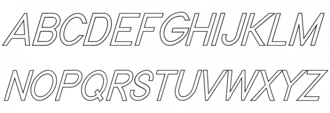 Nordica Classic Light Condensed Oblique Outline Шрифта ВЕРХНИЙ