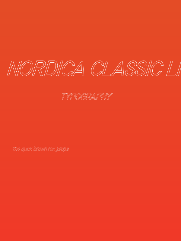 Nordica Classic Light Condensed Oblique Outline Poster