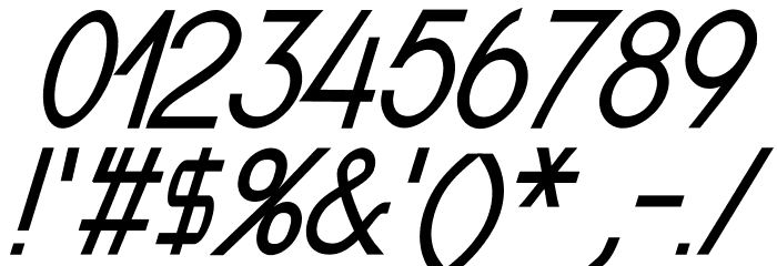 Nordica Classic Light Condensed Oblique Font OTHER CHARS