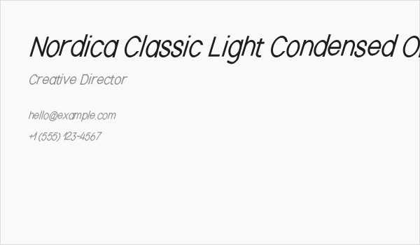 Nordica Classic Light Condensed Oblique Business Card