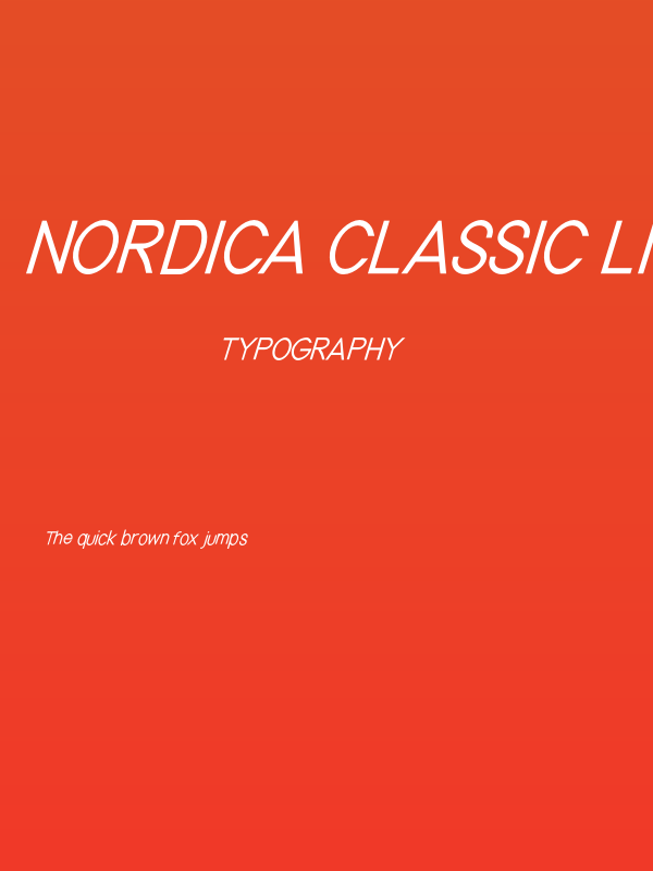 Nordica Classic Light Condensed Oblique Poster