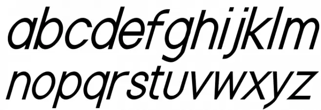 Nordica Classic Light Condensed Oblique Caratteri MINUSCOLO
