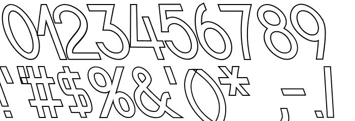 Nordica Classic Light Condensed Opposite Oblique Outline Font OTHER CHARS