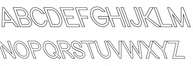 Nordica Classic Light Condensed Opposite Oblique Outline 字体 大写
