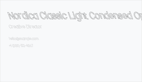 Nordica Classic Light Condensed Opposite Oblique Outline Business Card