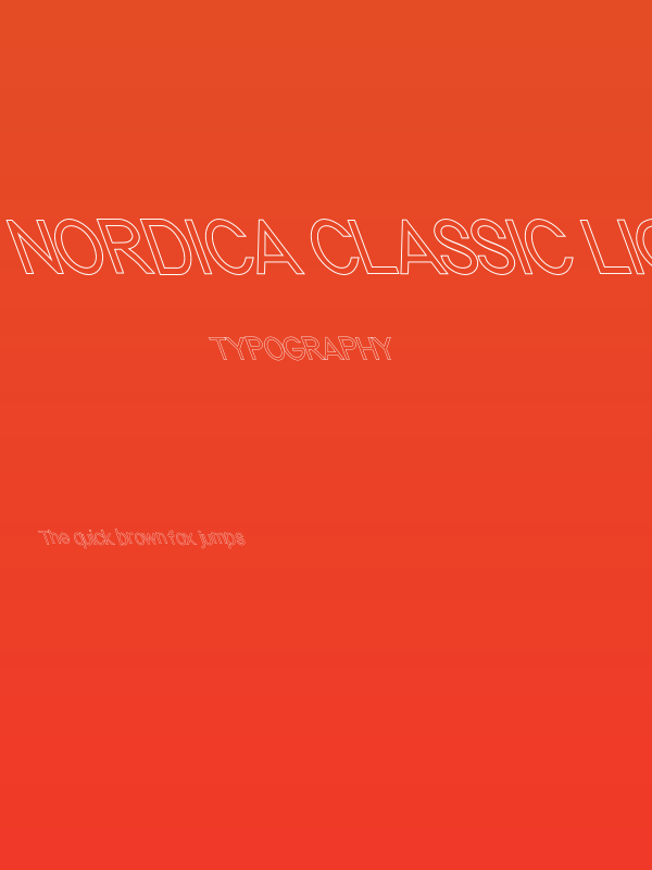 Nordica Classic Light Condensed Opposite Oblique Outline Poster