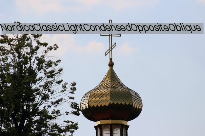 Nordica Classic Light Condensed Opposite Oblique Font examples