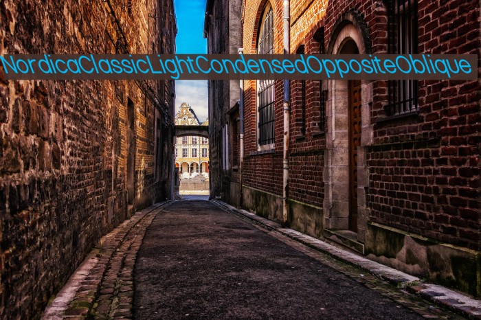Nordica Classic Light Condensed Opposite Oblique Font examples