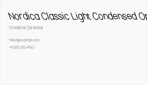 Nordica Classic Light Condensed Opposite Oblique Business Card
