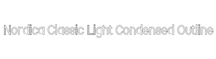 Nordica Classic Light Condensed Outline Font