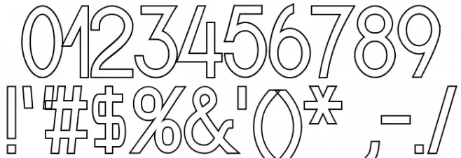 Nordica Classic Light Condensed Outline Font OTHER CHARS