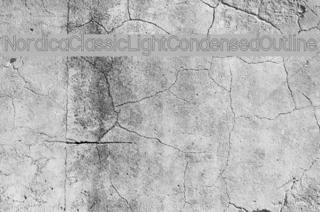 Nordica Classic Light Condensed Outline Font examples