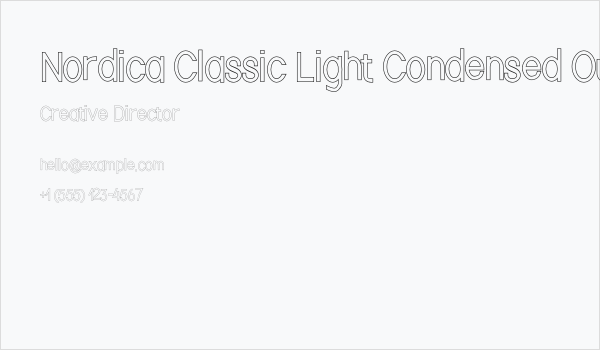 Nordica Classic Light Condensed Outline Business Card