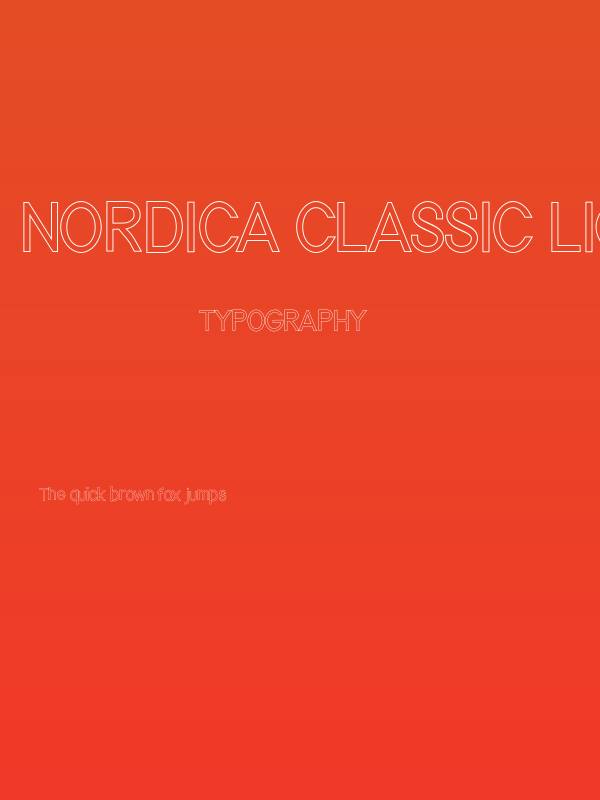 Nordica Classic Light Condensed Outline Poster